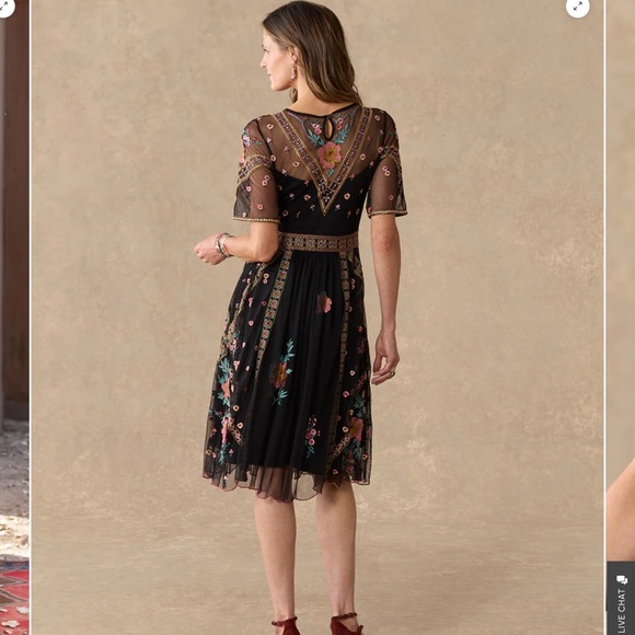 Sundance Black Floral Embroidered Midi Dress - Picture 6 of 9